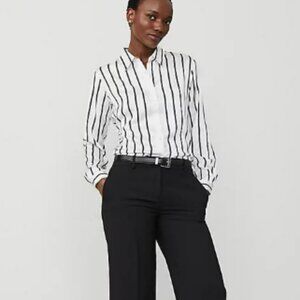 Ann Taylor Essential Shirt – Vertical Stripe Button-Down Blouse – XL